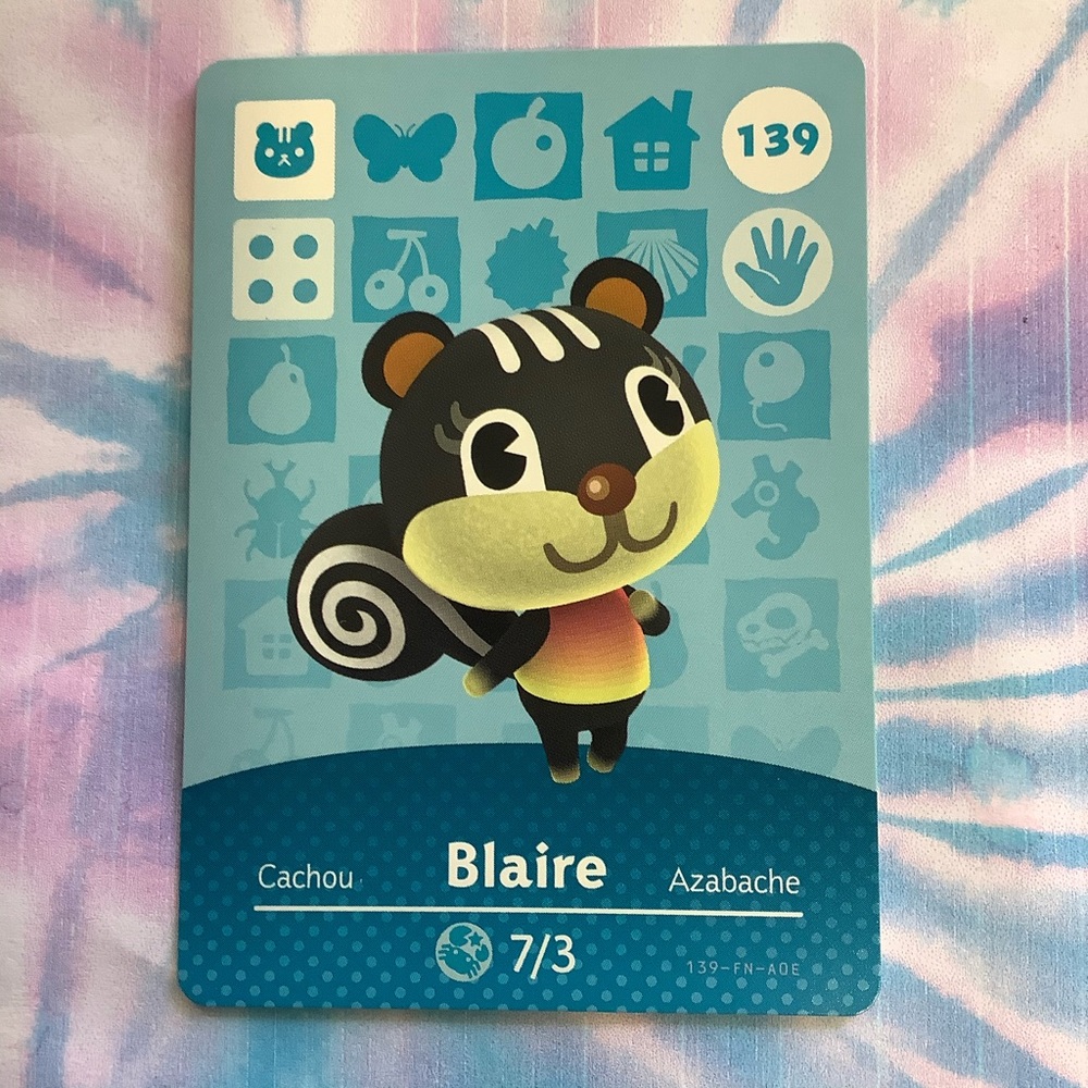 Animal Crossing Amiibo Card Blaire Series 2